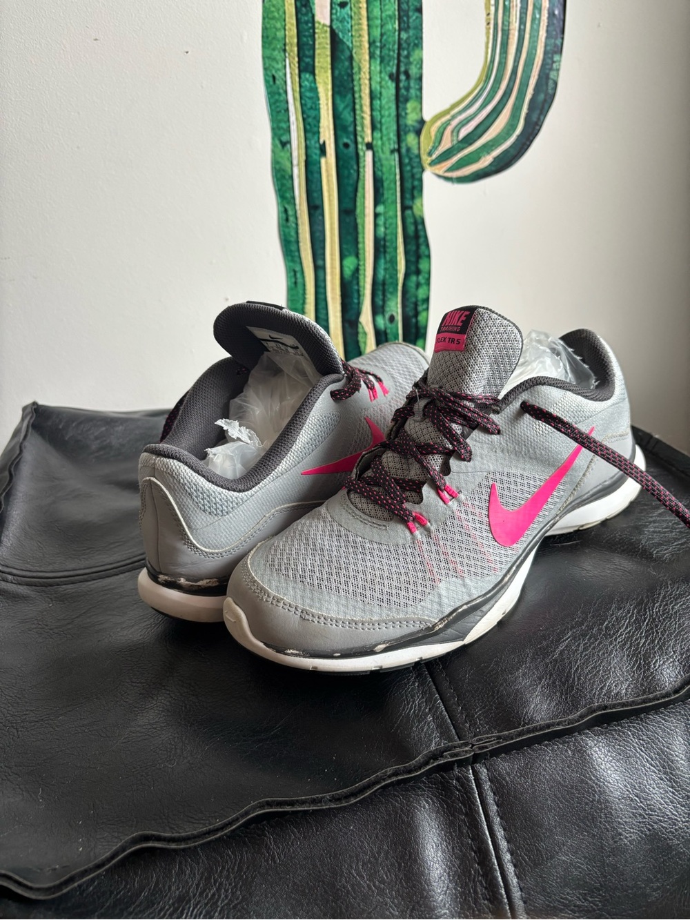 Nike Women’s Gray with Pink Swoosh Athletic Sneakers